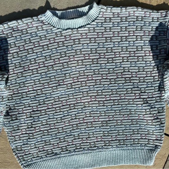 Reworked Upcycled Vintage 90’s Drop Shoulder Sweater Made in USA - Picture 2 of 7